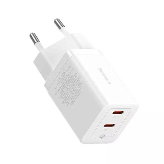 Baseus GAN5 Pro Caricabatterie rapido USB-C doppio da 40 W con protezione avanzata, bianco
