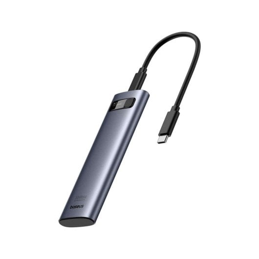 Caja externa M.2 NVME SATA Baseus BS-OH155 Aluminio Gris 10Gbps Protector de silicona