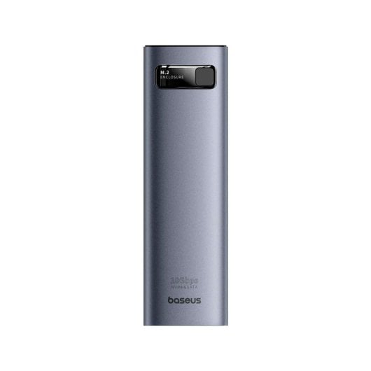 Caja externa M.2 NVME SATA Baseus BS-OH155 Aluminio Gris 10Gbps Protector de silicona