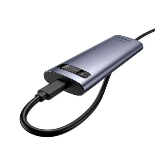 Caja externa M.2 NVME SATA Baseus BS-OH155 Aluminio Gris 10Gbps Protector de silicona