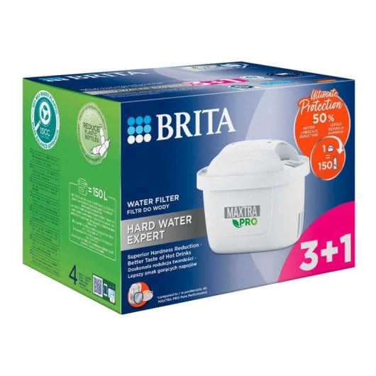 Filtre Brita Maxtra Pro Hard Water Expert, lot de 4, réduction avancée du calcium et des métaux
