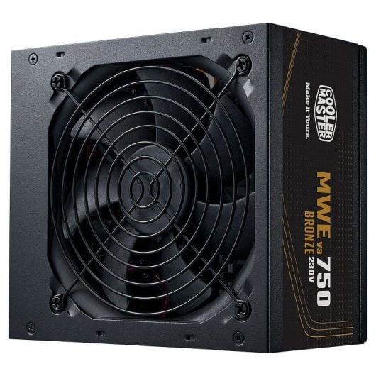 Alimentatore Cooler Master da 750 W con certificazione 80 Plus Bronze MWE Bronze 750 V3 Extra ventola silenziosa e cablaggio piatto