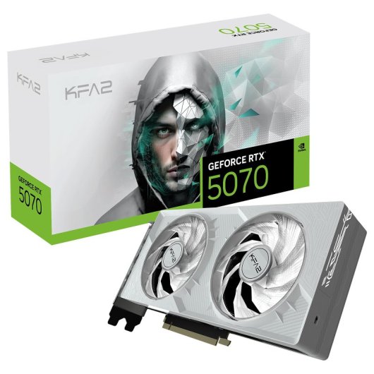 Carte graphique KFA2 GeForce RTX 5070 12 Go GDDR7 Blanc 1-Click OC DLSS 4