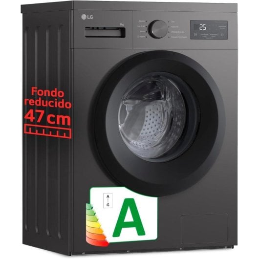 Lavadora LG F4A10S8NDK Carga Frontal 8Kg 1400rpm 8 Programas A Grafito