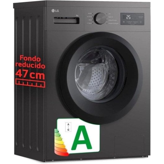Máquina de Lavar Roupa LG Série 100 F4A10S8NDK Carga Frontal 8 kg 1400 rpm A Grafite