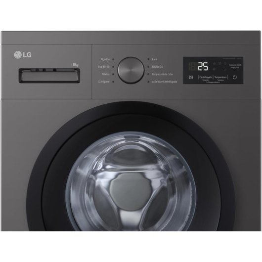 Lavadora LG F4A10S8NDK Carga Frontal 8Kg 1400rpm 8 Programas A Grafito