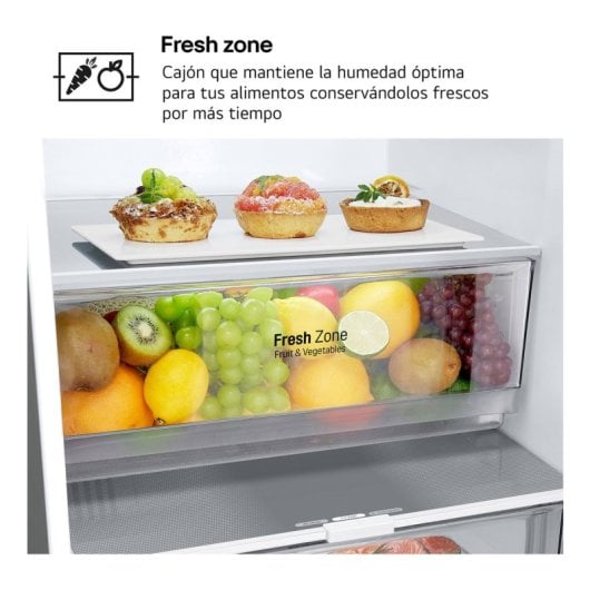 Frigorifero LG Combi Inverter LinearCooling 203cm 277L D Acciaio Inox Anti-impronta LED