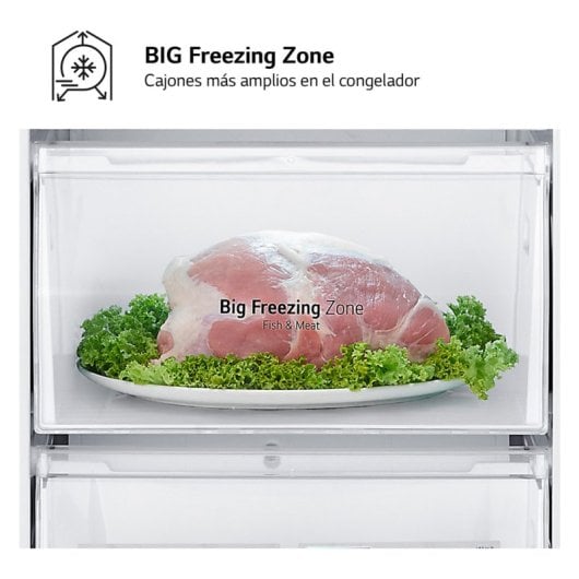 Frigorifero LG Combi Inverter LinearCooling 203cm 277L D Acciaio Inox Anti-impronta LED