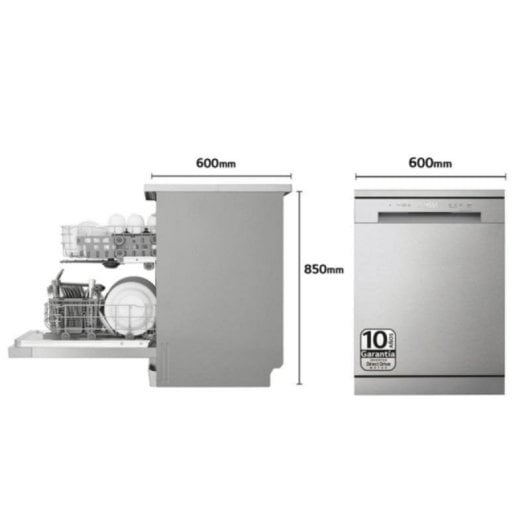 Lavavajillas LG DF142FV QuadWash Inoxidable 14 cubiertos WiFi 45 dB Clase D