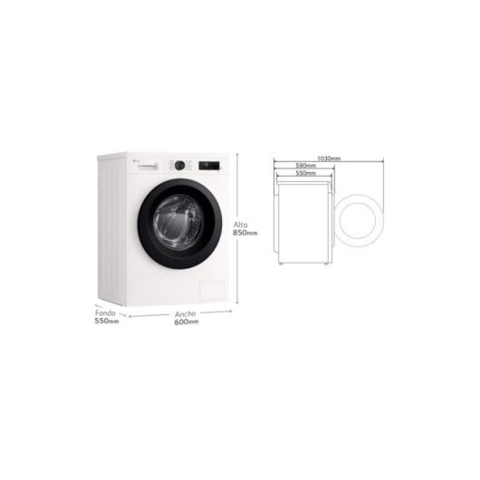 Máquina de Lavar e Secar Roupa LG W4X1095NWK 9/5kg Inverter Direct Drive 1400rpm 6 Motion Vapor Steam Wi-Fi Branca
