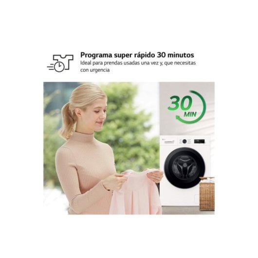 Máquina de Lavar e Secar Roupa LG W4X1095NWK 9/5kg Inverter Direct Drive 1400rpm 6 Motion Vapor Steam Wi-Fi Branca