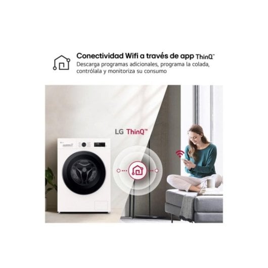 Máquina de Lavar e Secar Roupa LG W4X1095NWK 9/5kg Inverter Direct Drive 1400rpm 6 Motion Vapor Steam Wi-Fi Branca