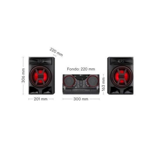 Microset LG CK43N XBOOM 300W RMS Bluetooth USB Aux TV Zwart