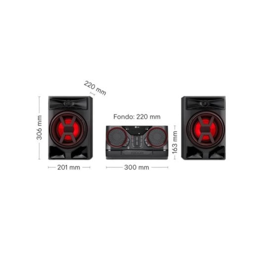 LG CK43N XBOOM Micro Hi-Fi 300W Bluetooth com USB, Aux e Sincronização TV Preta