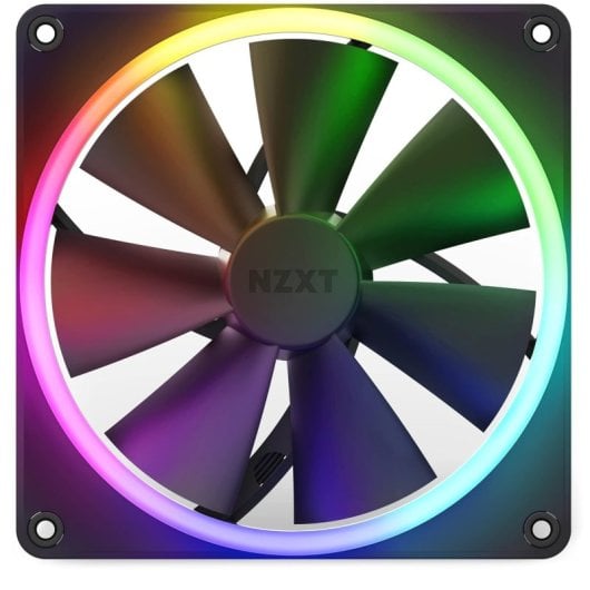 Ventilateur PWM NZXT F140 RGB noir 140 mm avec contrôle NZXT CAM et 18 LED personnalisables