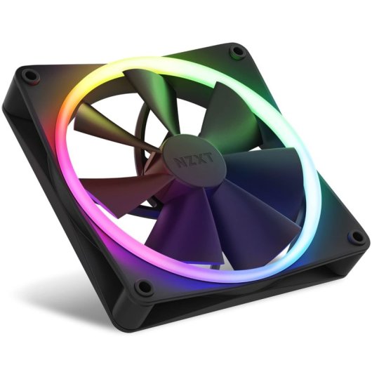Ventilateur PWM NZXT F140 RGB noir 140 mm avec contrôle NZXT CAM et 18 LED personnalisables