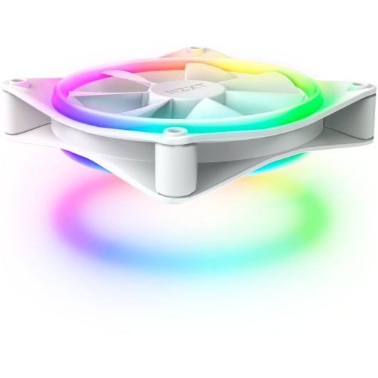NZXT F120 RGB DUO 120 mm Blanc Refroidissement par air Anneaux RGB PWM Silencieux