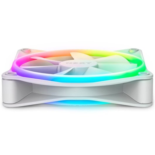 NZXT F120 RGB DUO 120 mm Blanc Refroidissement par air Anneaux RGB PWM Silencieux