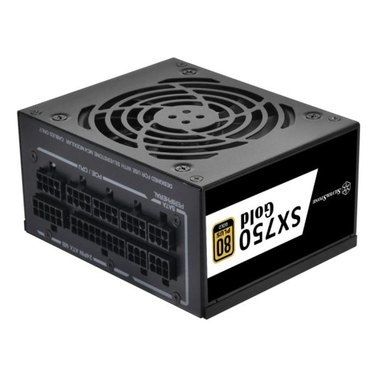 Silverstone 750-W-Netzteil, 80+ Gold-zertifiziert, SX750 Gold, modular, SFX, japanische Kondensatoren
