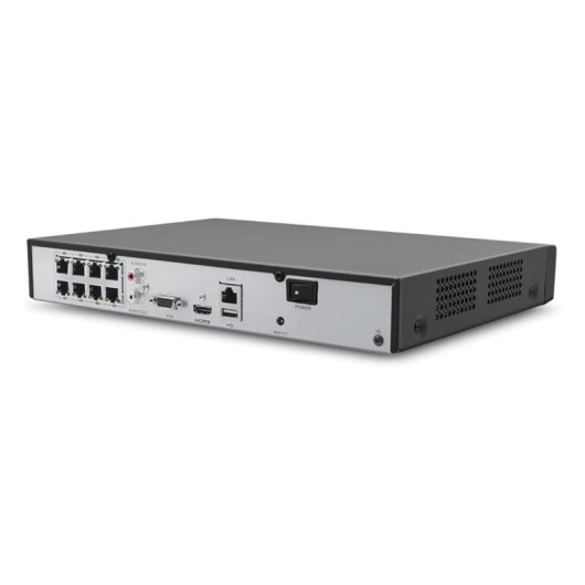 Grabador NVR Hikvision DS-7608NI-Q1/8P(D) 8 Canales 4K PoE Negro 8TB H.265+
