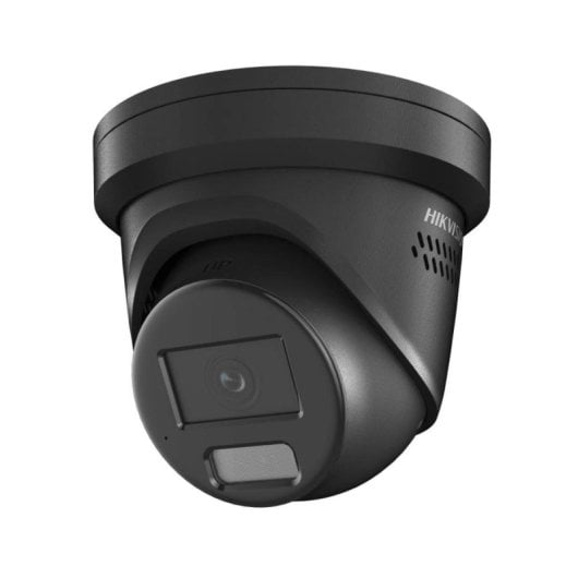 Caméra de sécurité IP extérieure Hikvision Pro Turret 4 MP ColorVu WDR avec audio AI, noir
