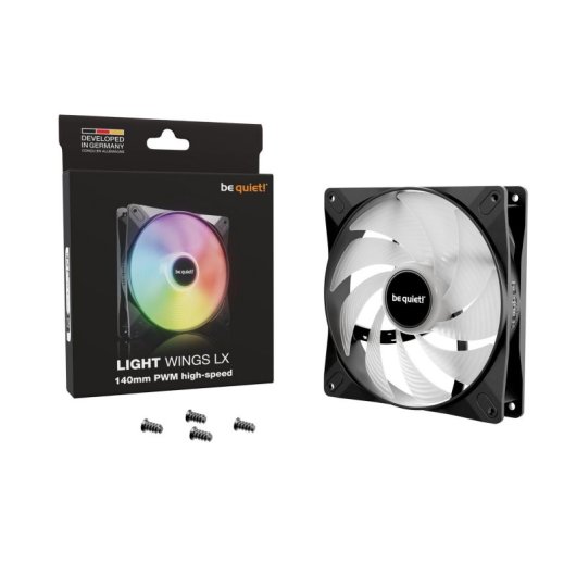 Ventilador be quiet! LIGHT WINGS LX 140mm PWM High-Speed 1800RPM 127,9m³/h Multicolor
