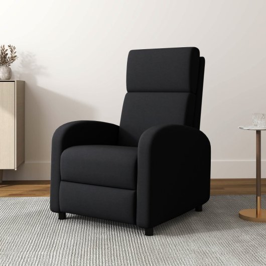 Homcom Poltrona Relax Reclinável Manual com Apoio para Pés Máx.120Kg Preta