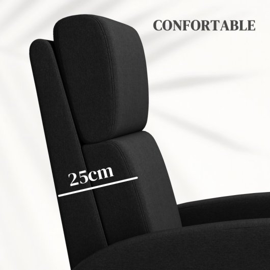 Homcom Poltrona Relax Reclinável Manual com Apoio para Pés Máx.120Kg Preta