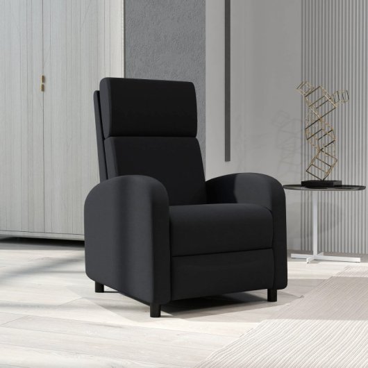 Homcom Poltrona Relax Reclinável Manual com Apoio para Pés Máx.120Kg Preta
