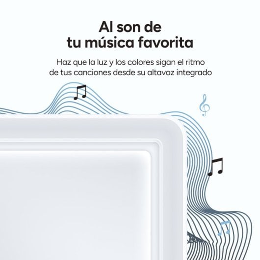 Ksix Celeste Plafón Smartled, Diseño Cuadrado, Altavoz, Rgbic + Cct, 48,5 X 48,5 X 9 Cm, 4450 Lm, 35w, App Tuya, Blanco