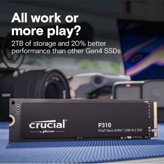 Disque dur SSD Crucial 2 To M.2 7100 Mo/s P310 NVMe PCIe Gen 4.0 + cryptage