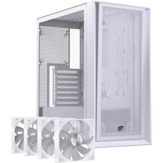 Torre Einarex PULSE P600 RGB White ATX Panel Vidrio/Malla 3x Ventilador 120mm