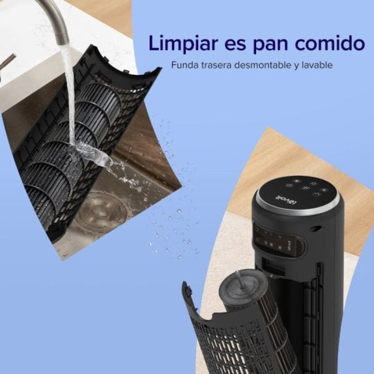 Ventoinha de Torre Levoit TempSense 36 DC, 12 Velocidades, 20 dBA, Controlo Remoto