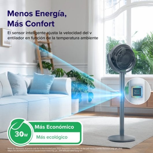 Ventilador de Pé Levoit LEVP0029EUN Ventilador de Circulação de Pedestal 30 W Preto