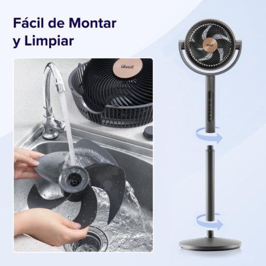 Ventilador de Pé Levoit LEVP0029EUN Ventilador de Circulação de Pedestal 30 W Preto