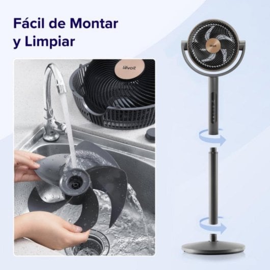 Ventoinha de Pé Levoit LEVP0029EUN Circulator Fan 30W 12 velocidades Pretapara Casa