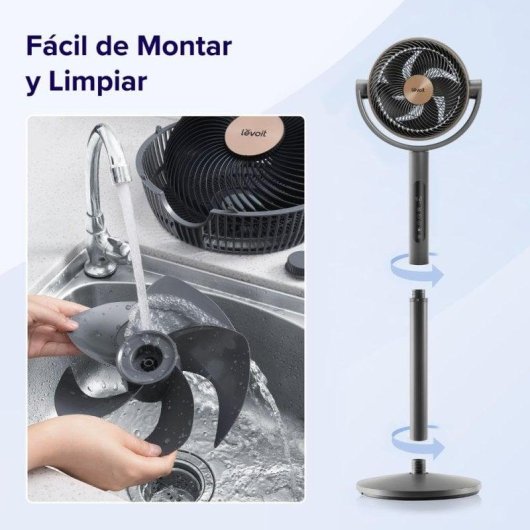 Levoit LEVP0029EUN Ventilador Pedestal/Sobremesa Air Circulator 30W Preto