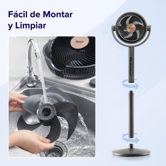 Levoit LEVP0029EUN Ventilador De Pie Pedestal Circulator Fan 30W Negro