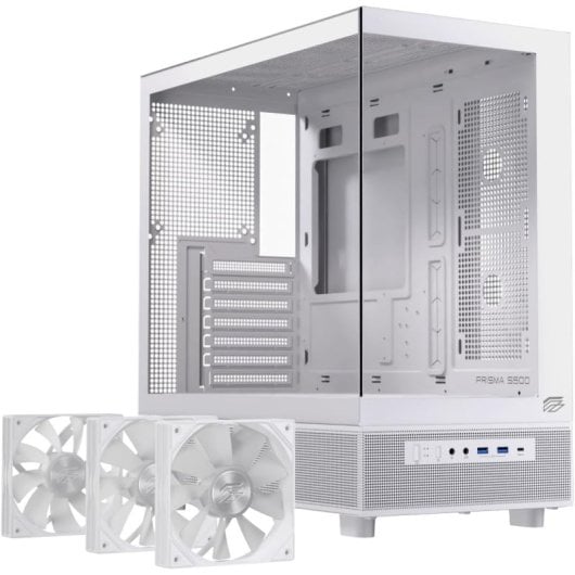 Caja PC Einarex PRISMA S500 RGB White ATX Vidrio Templado 9 Ventiladores Blanco