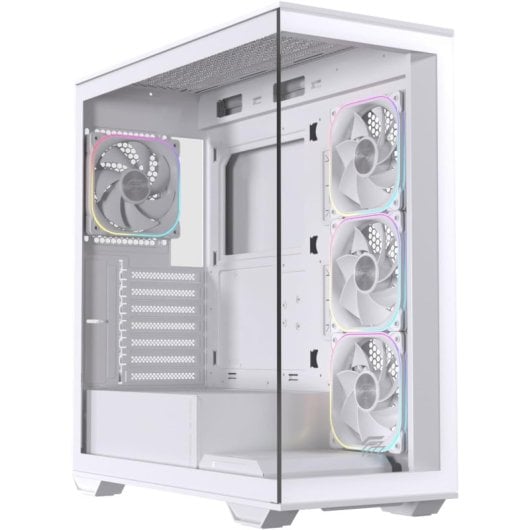 Torre Einarex Prisma S700 RGB White Cristal Templado, Soporte 9 Ventiladores, ATX, Midi Tower