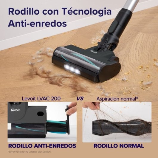 Levoit  LVAC-200 Aspiradora sin cable 180W 50min Animal Care LED filtro lavable antracita-oro