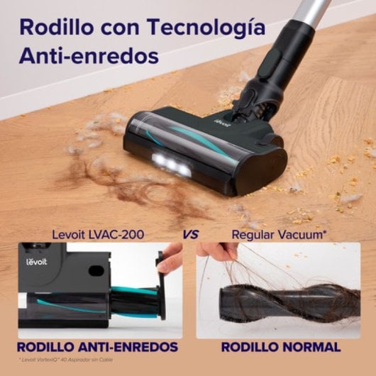 Levoit  LVAC-200 Aspiradora sin cable 180W 50min Animal Care LED filtro lavable antracita-oro