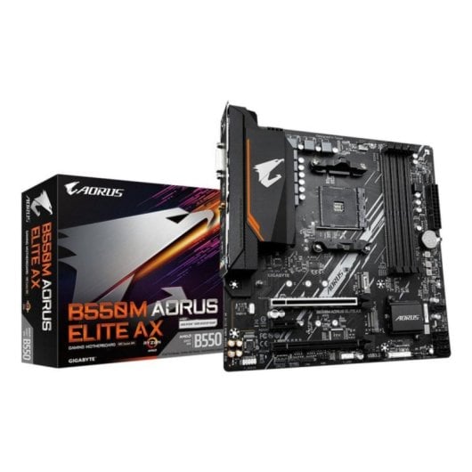 GIGABYTE B550M AORUS ELITE AX Motherboard Micro-ATX B550 AMD AM4 WiFi 6E RGB