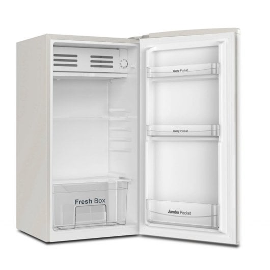 Frigorífico VOK Retro 84cm 85L E Crema Puerta Reversible Iluminación LED Silencioso
