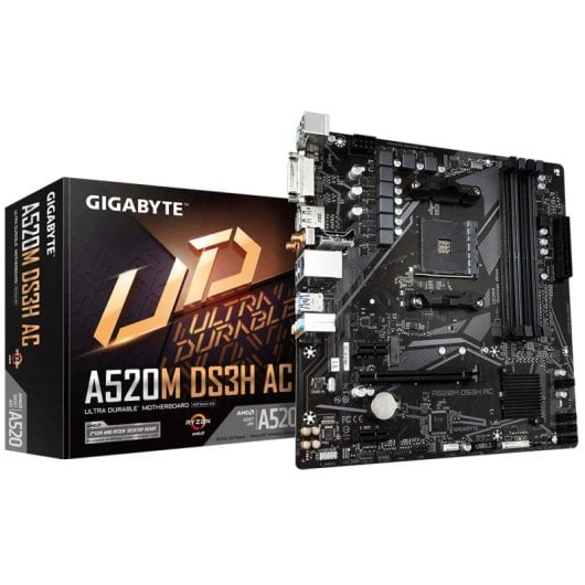 Gigabyte A520M DS3H AC Motherboard Micro-ATX A520 AM4 WiFi 5 DDR4 PCIe M.2