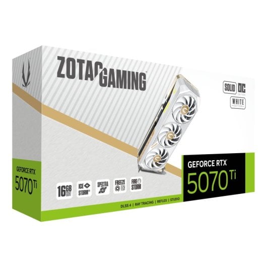 Tarjeta Gráfica Zotac GAMING GeForce RTX 5070 Ti 16GB GDDR7 SOLID CORE OC triple ventilador