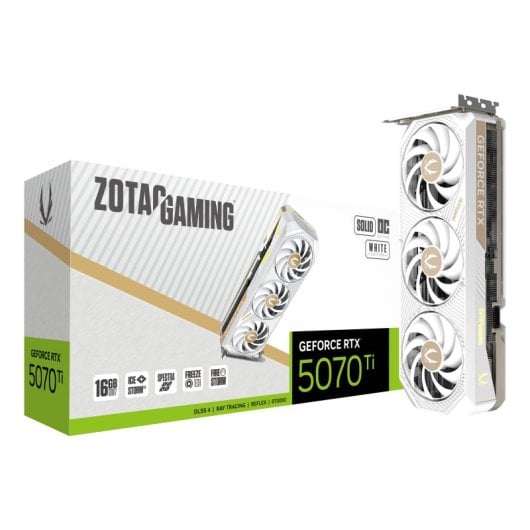 Tarjeta Gráfica Zotac GAMING GeForce RTX 5070 Ti 16GB GDDR7 SOLID CORE OC triple ventilador