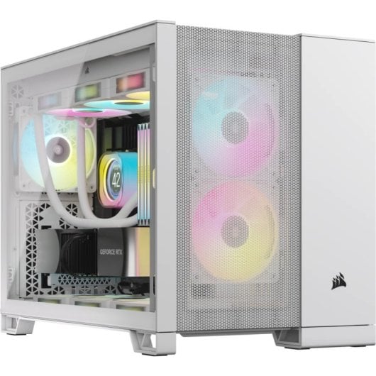 Boîtier Corsair Midi Tower ATX avec fenêtre latérale blanche et refroidissement liquide USB-C