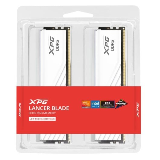 Memória RAM ADATA 32GB DDR5 6000MHz LANCER BLADE RGB 2x16GB Branca
