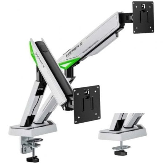 Suporte de mesa para jogos AISENS DT38TSR-345 giratório com inclinação em alumínio e aço até 2x38” 16 kg/braço